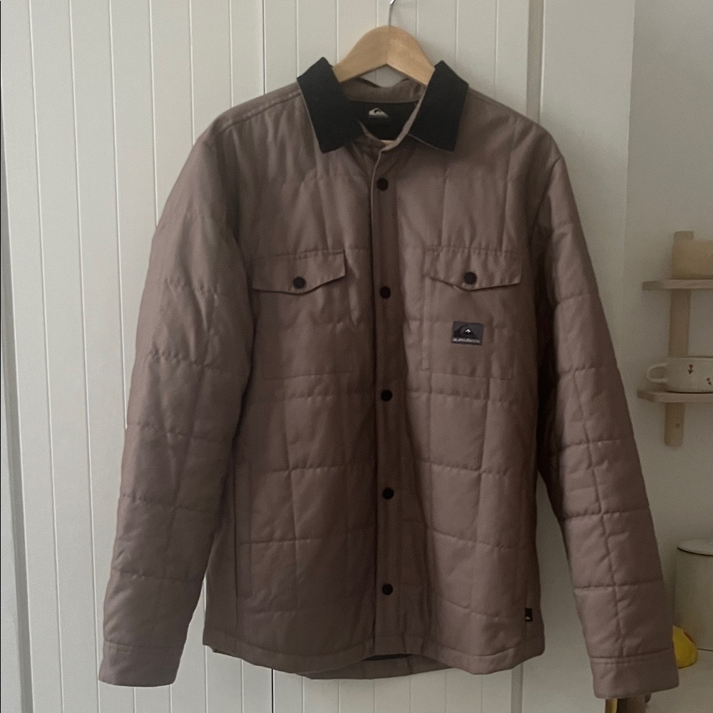 Quiksilver Men's Tan Quilted Shirt Jacket